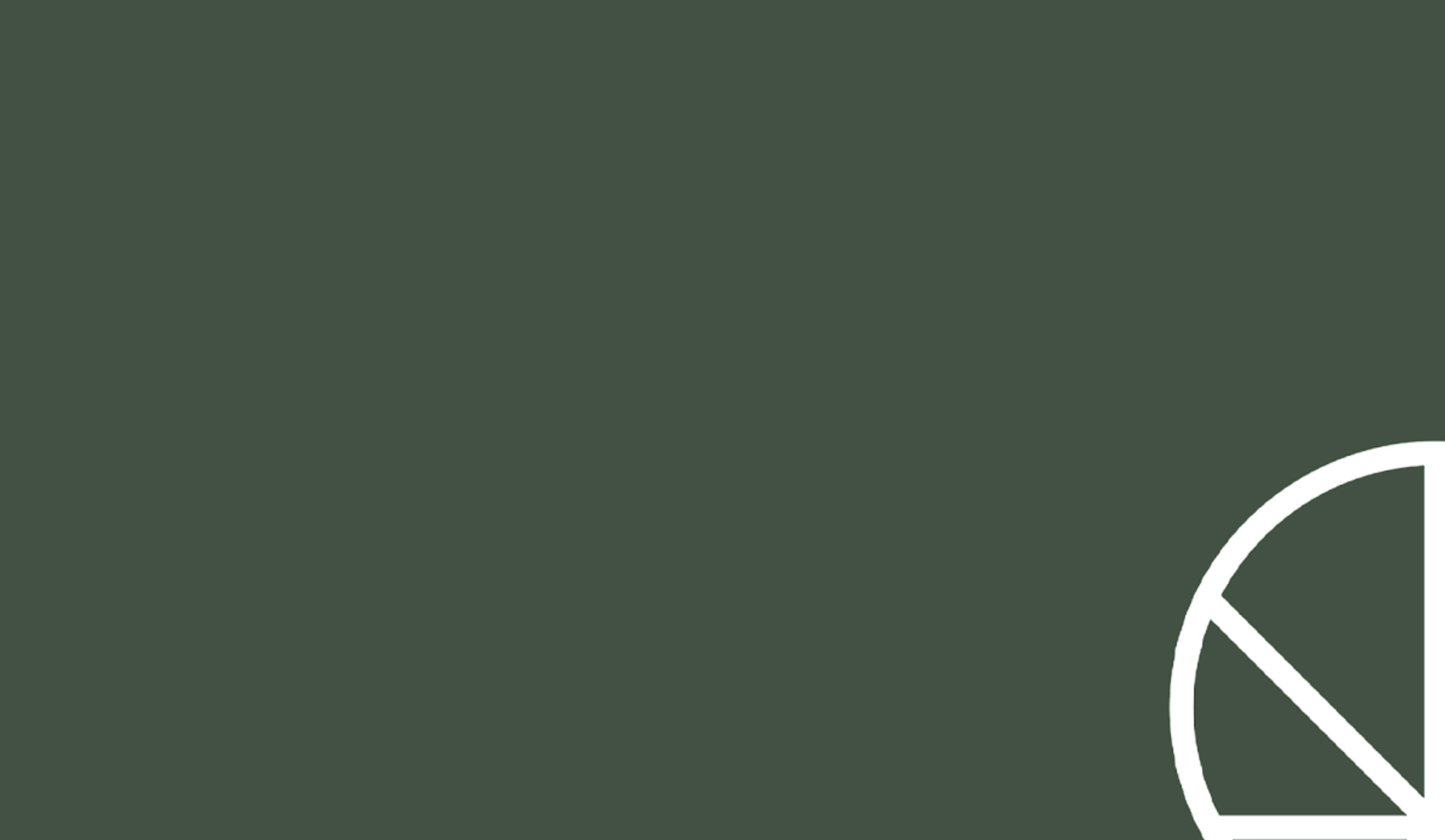 Dark green/gray background with the partial Cannavine logo on the right side — a clean, white, circular mark resembling a segmented wheel. Minimal and modern, representing the Cannavine brand.