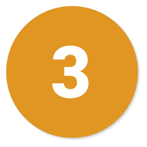 We Deliver to You An orange circle with the number 3 in it