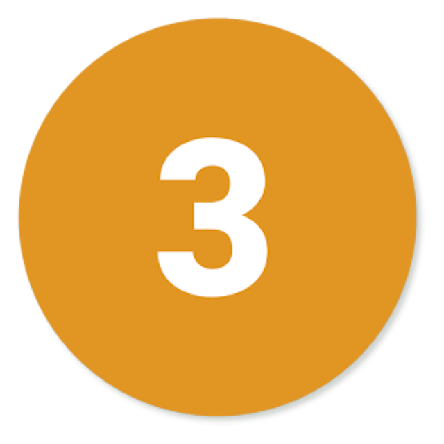 An orange circle with the number 3 in it