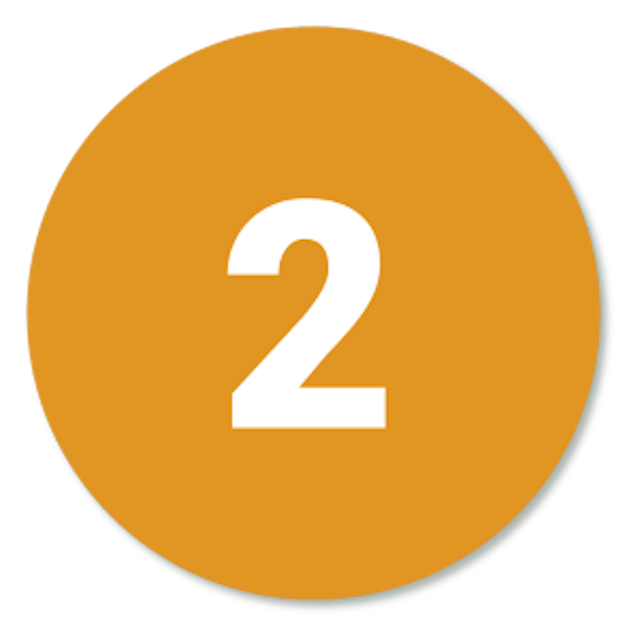 An orange circle with the number 2 in it