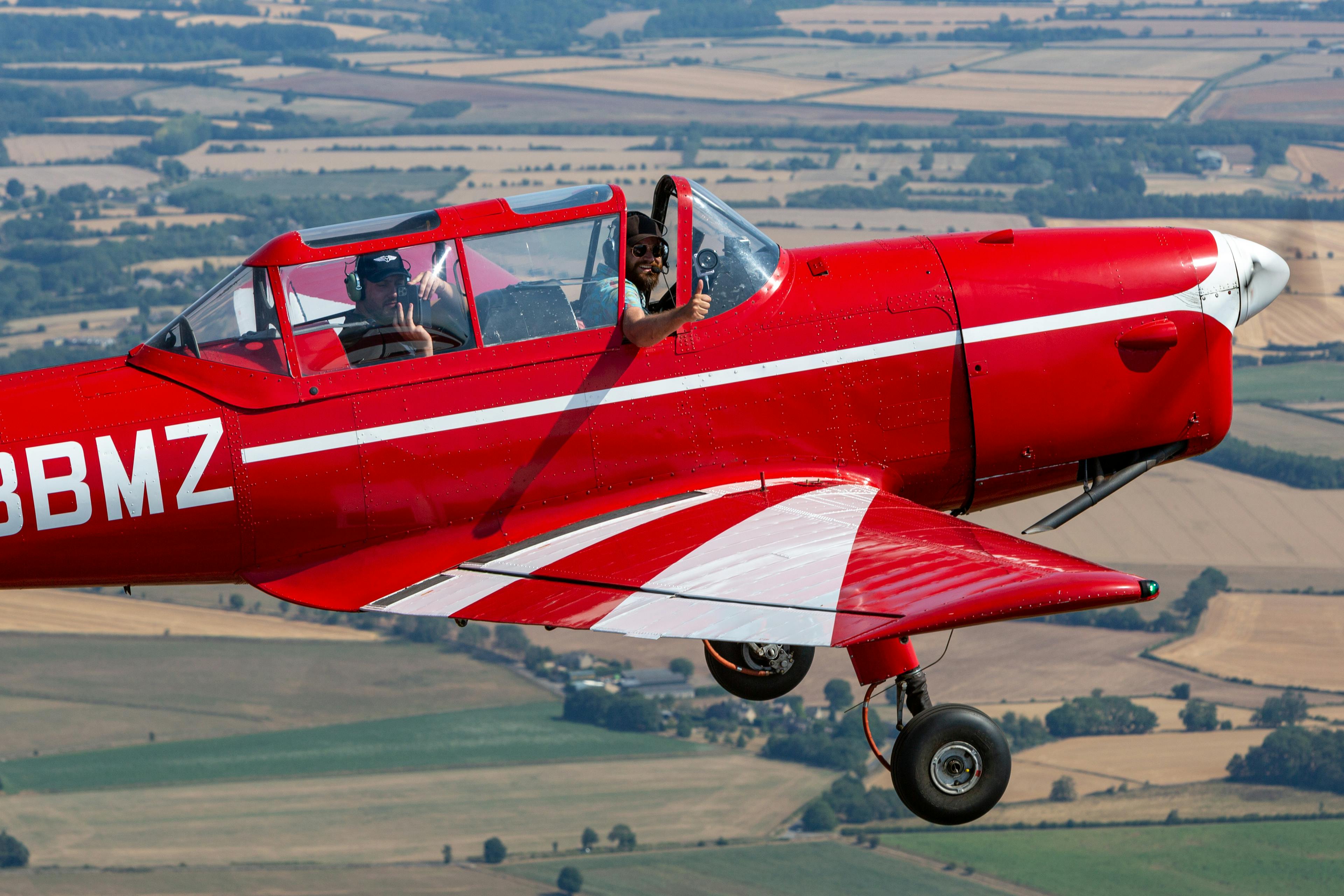 Plane flying over the Cotswold.