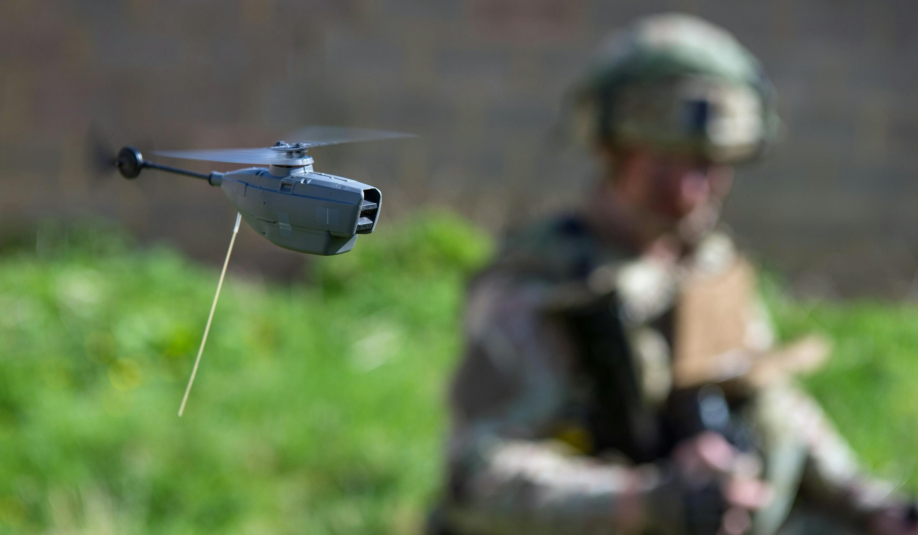 A small camera drone.