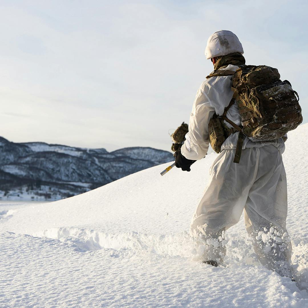 Soldier in snow