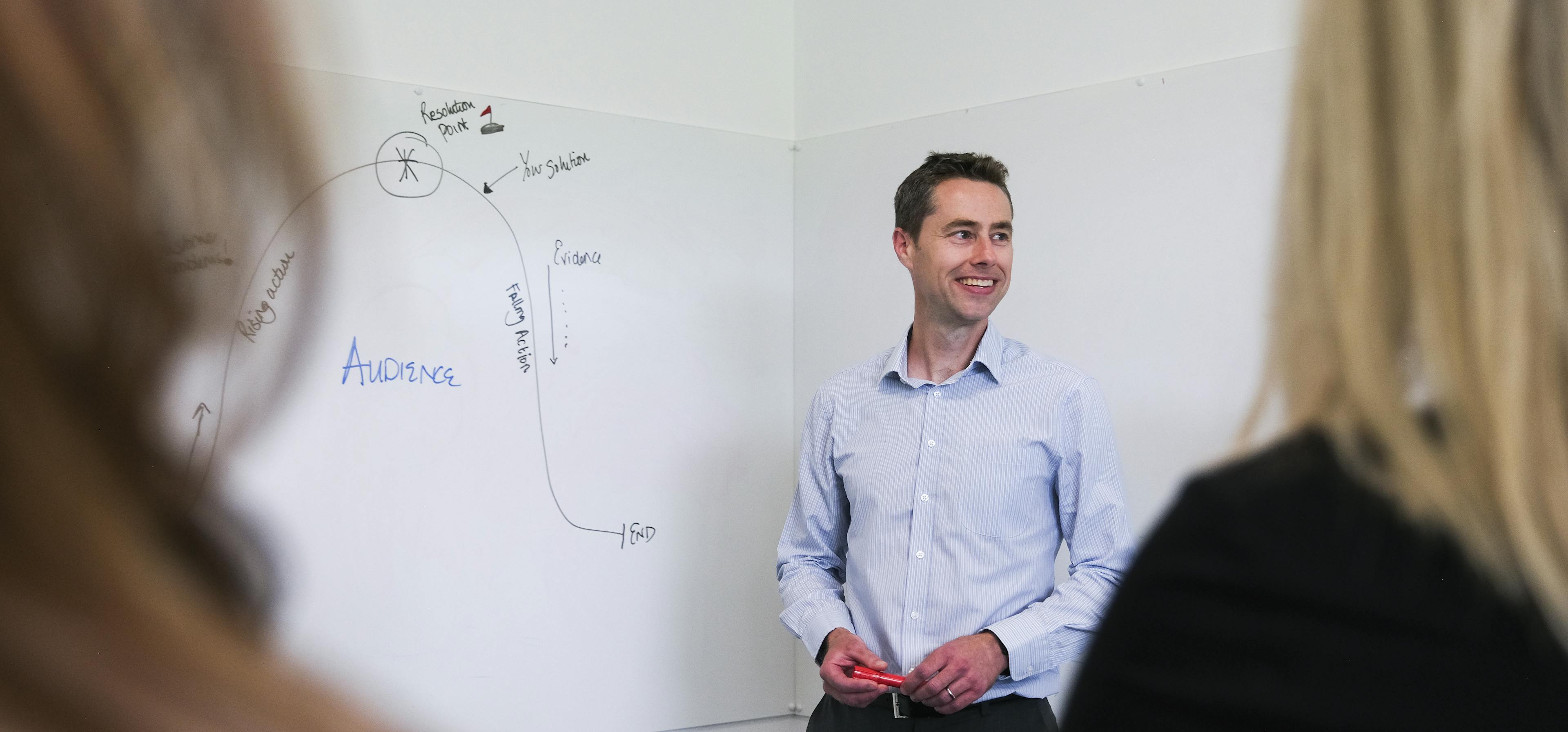 Mark Hawkins at the whiteboard