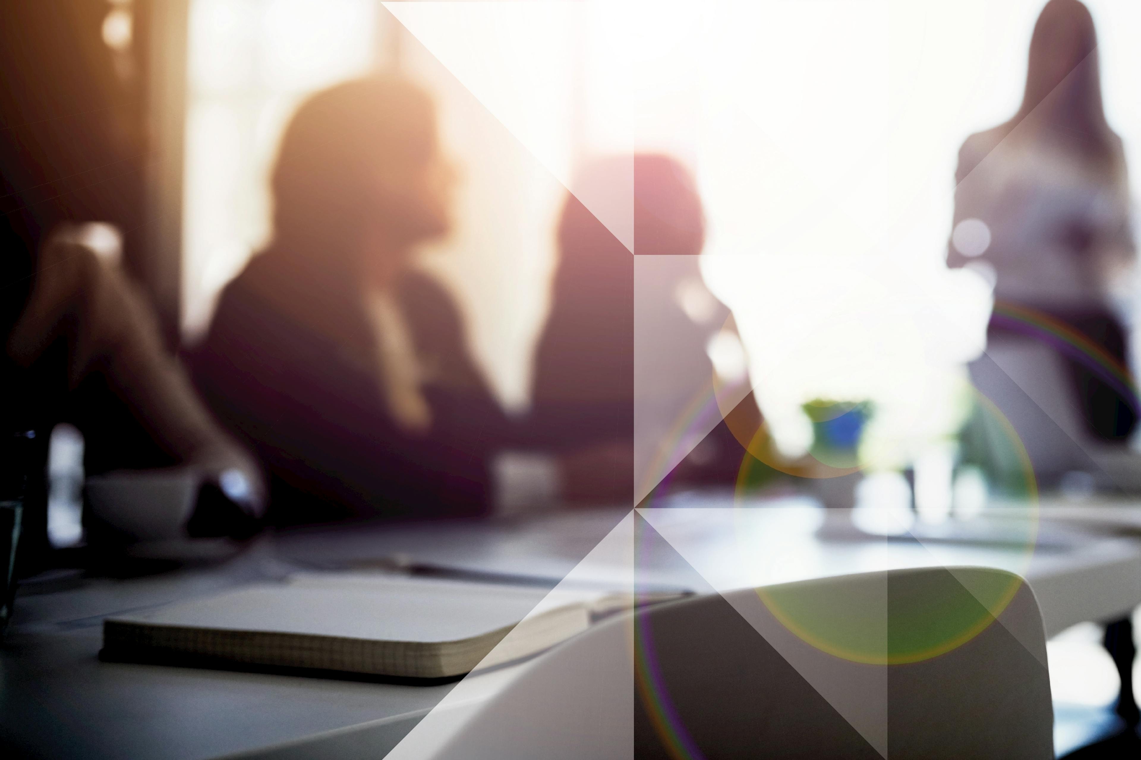 Stock image of people in training session