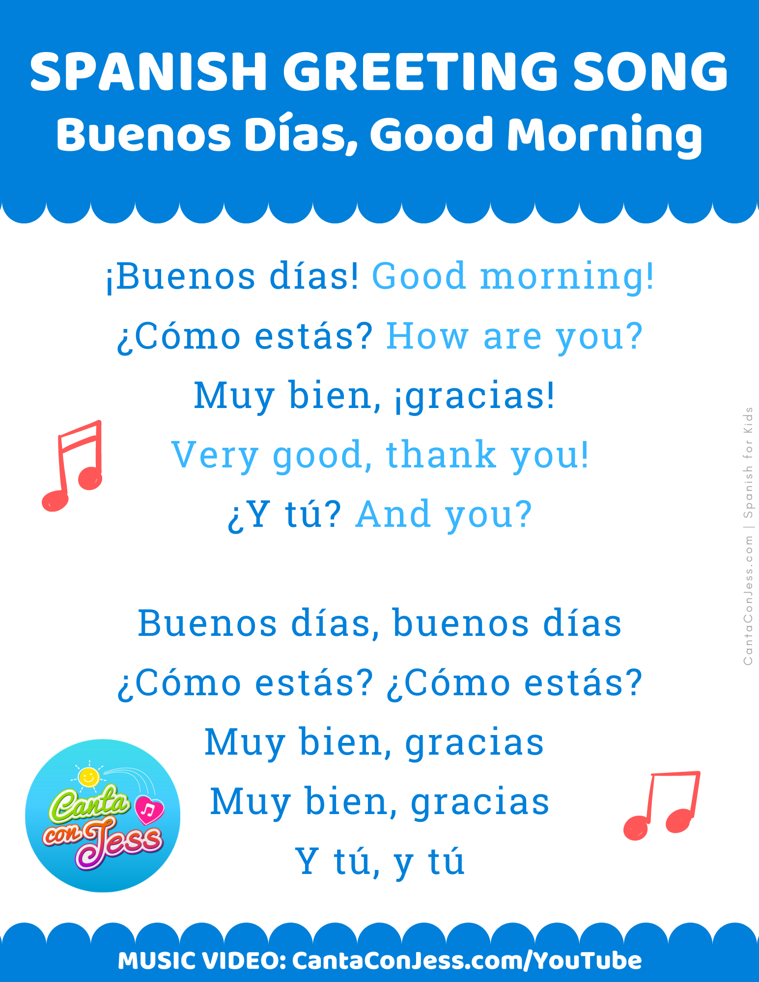 Spanish Greeting Song: Buenos Días, Good Morning | Video And Lyrics ...