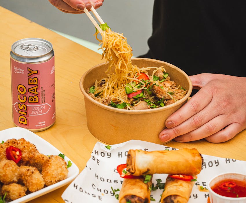 various dishes being eating on a bright table
