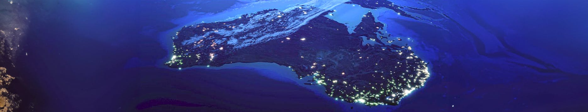 lights flashing across a country