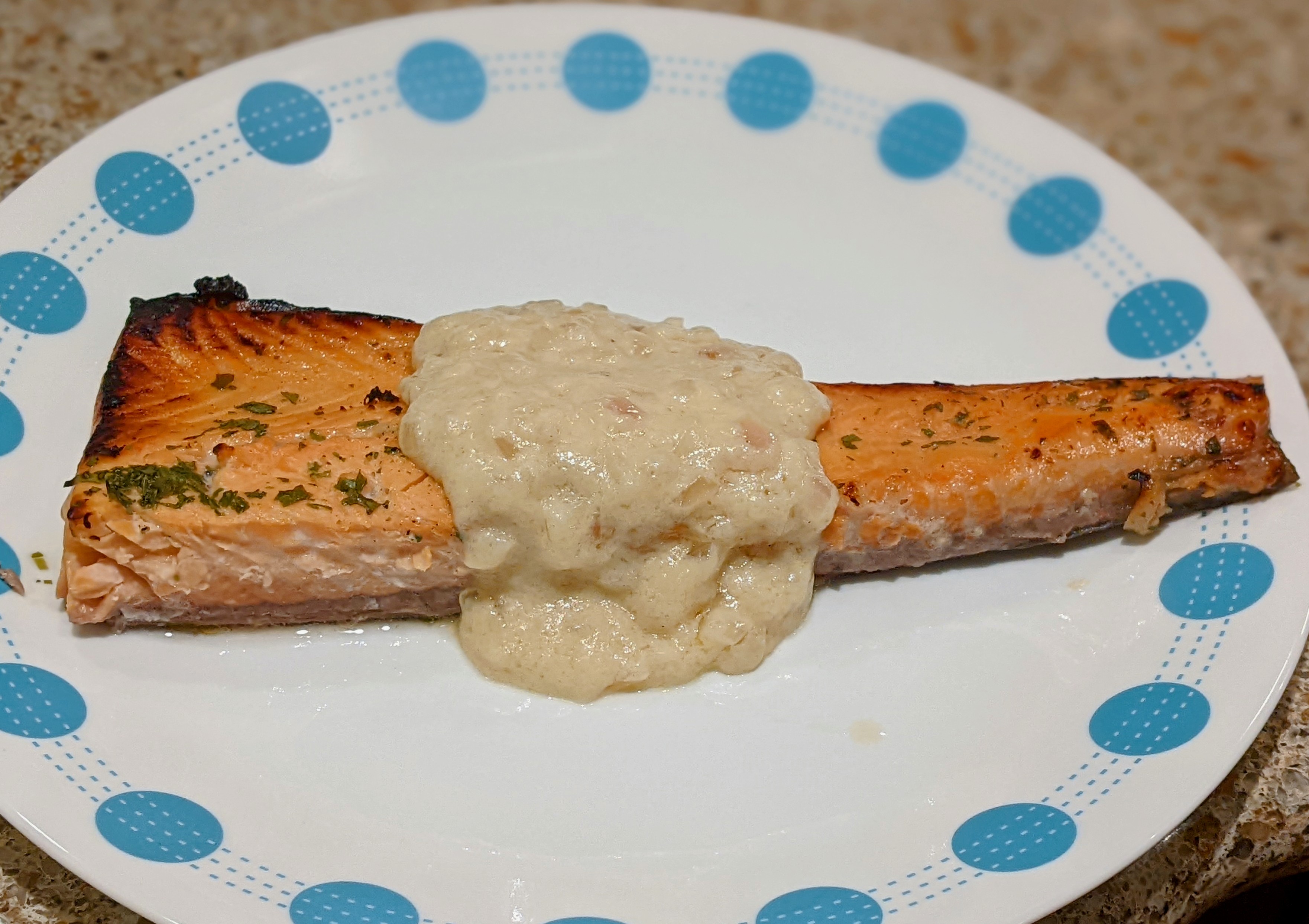 Cider-Brined Salmon with Dijon Cream Sauce