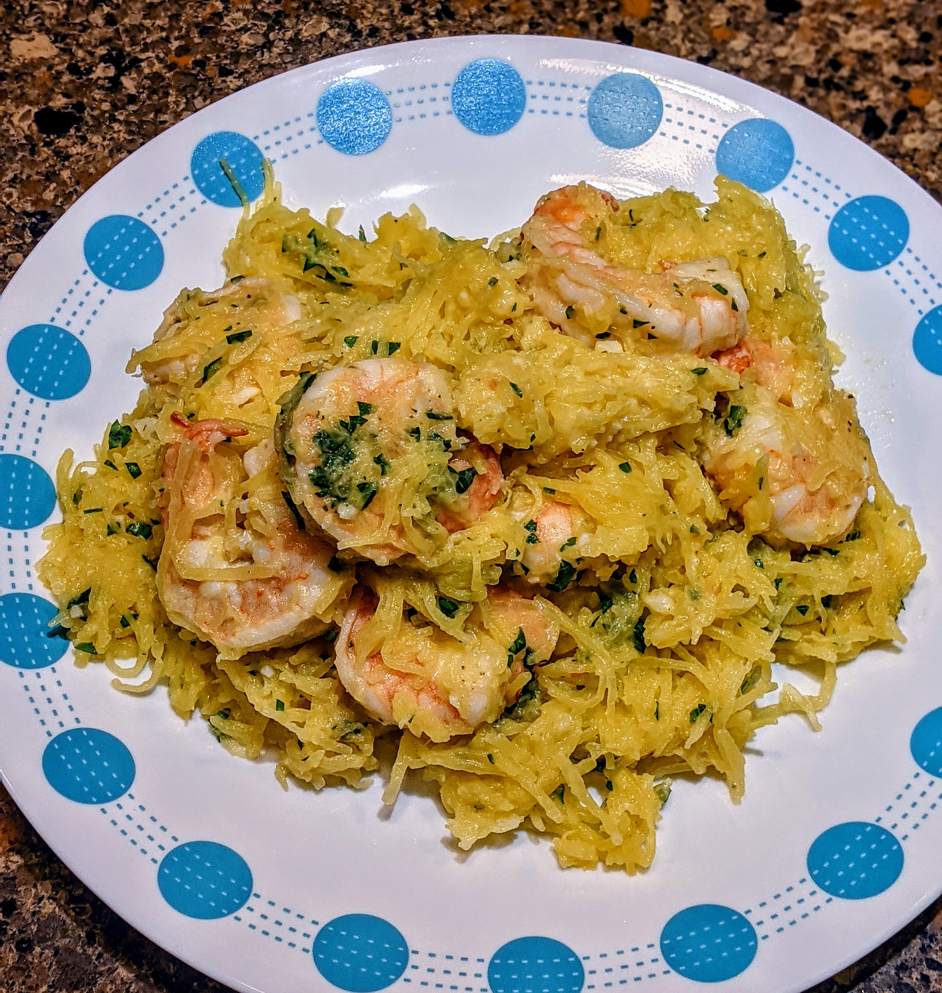 Lemon & Herb Spaghetti Squash with Shrimp