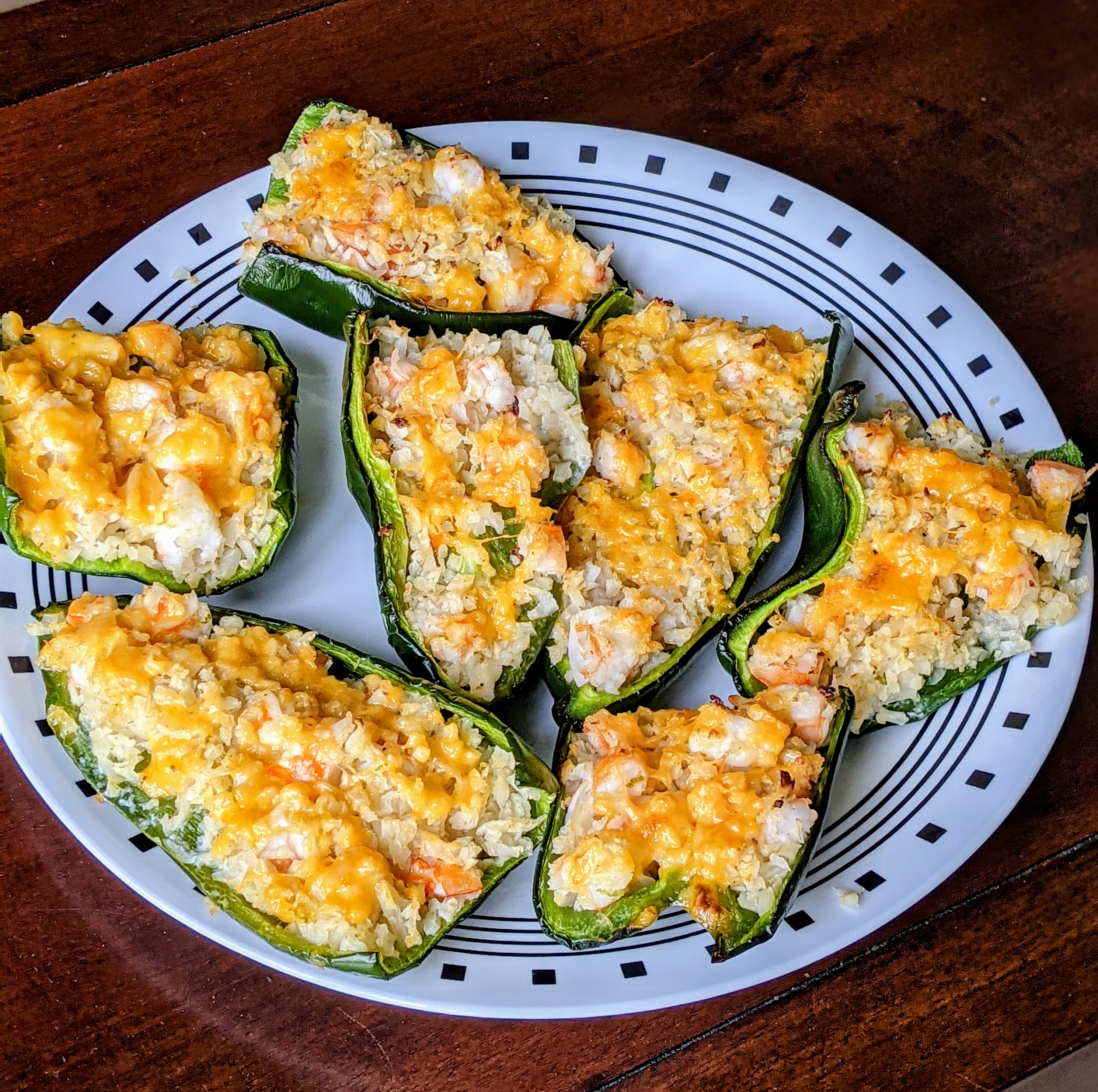Shrimp Stuffed Poblanos