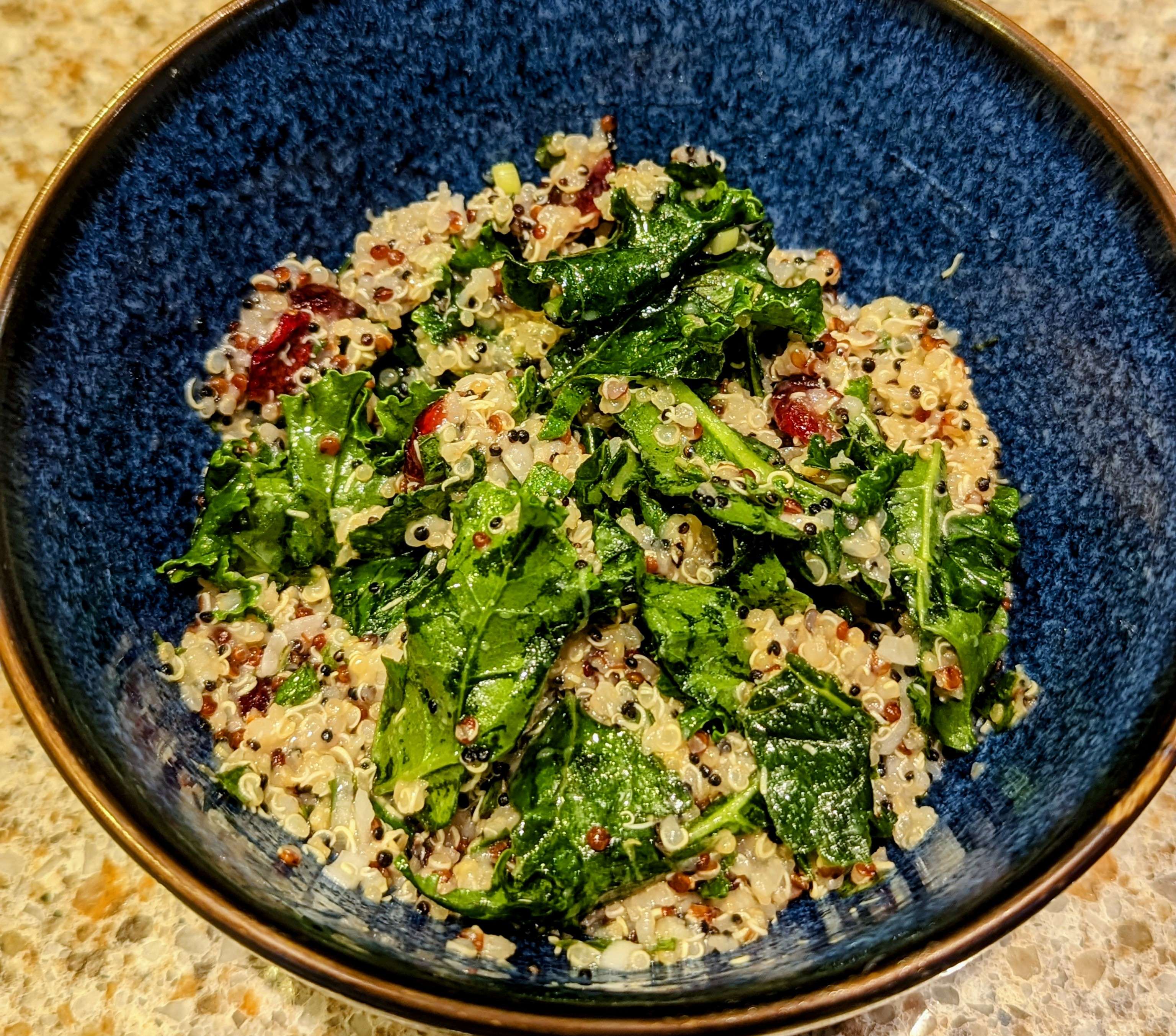 Quinoa Salad w/ Kale, Cranberries & Mint