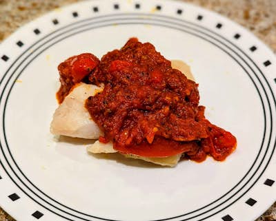 Pan-Seared Cod in Tomato White Wine Sauce