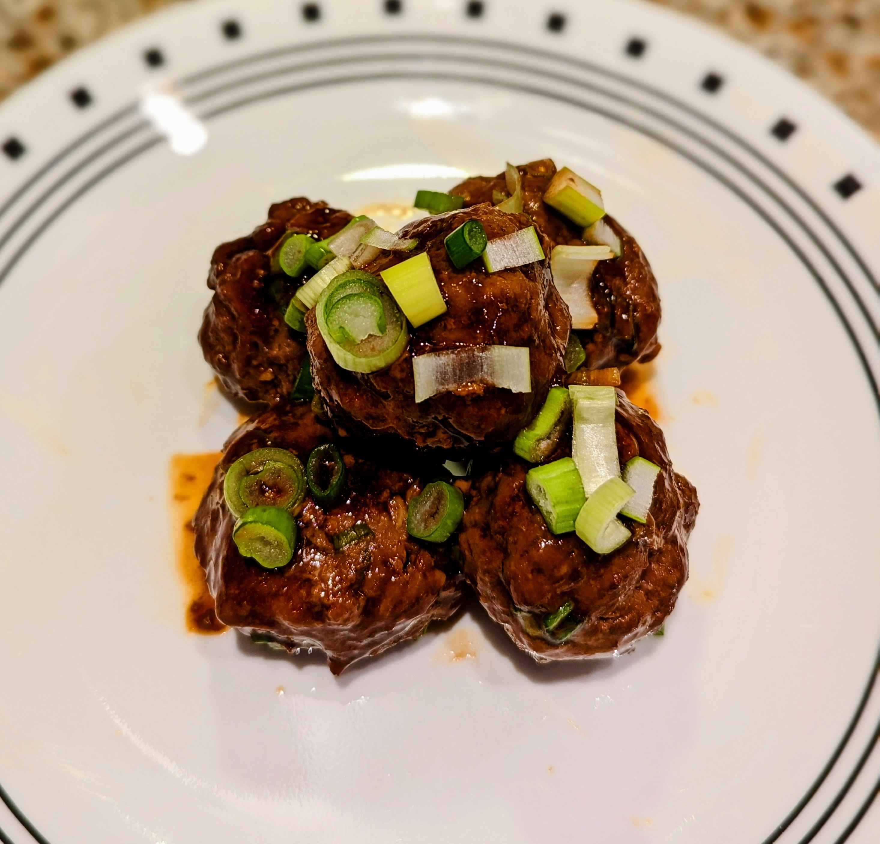 Sticky Ginger Scallion Meatballs