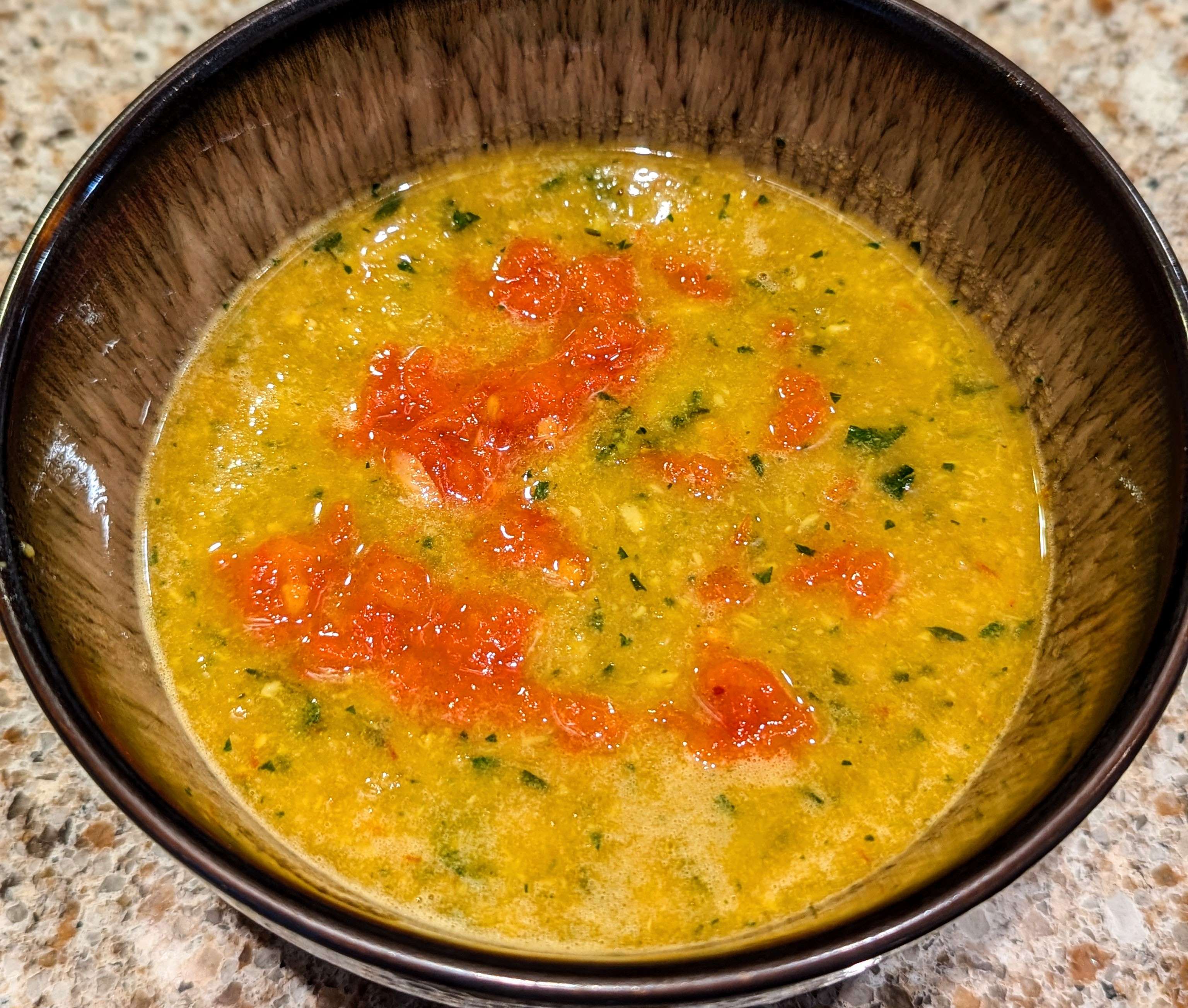 Garlic Soup with Harissa