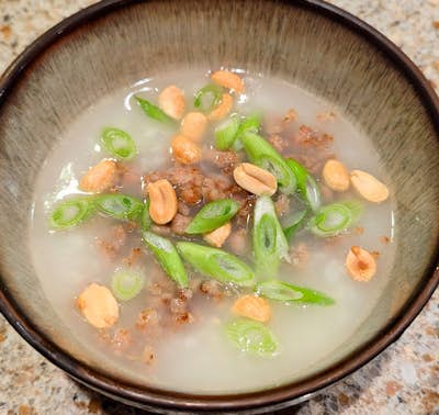 Stir-Fried Ground Pork Congee