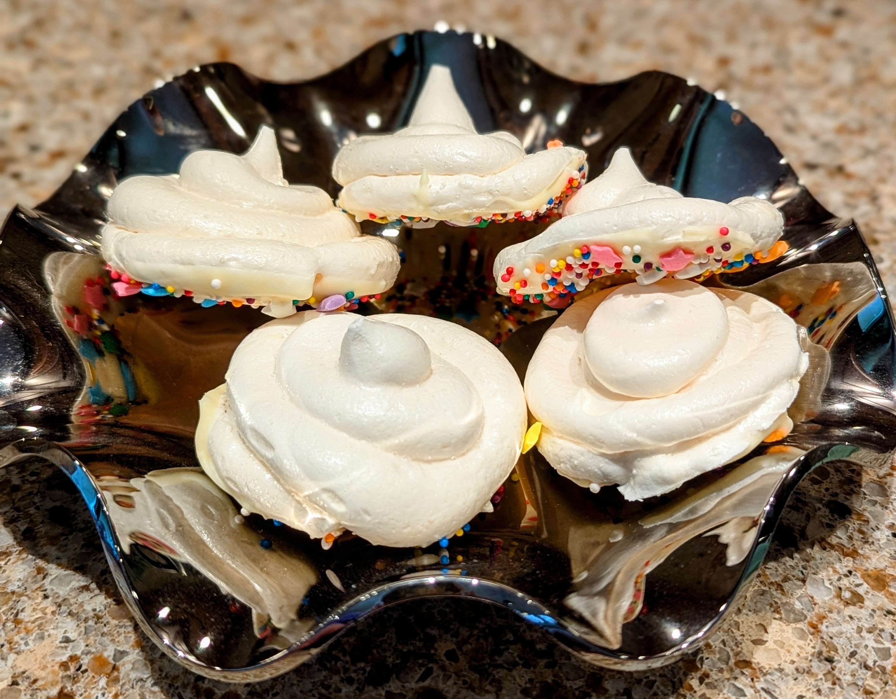 Sprinkle Dipped Meringues