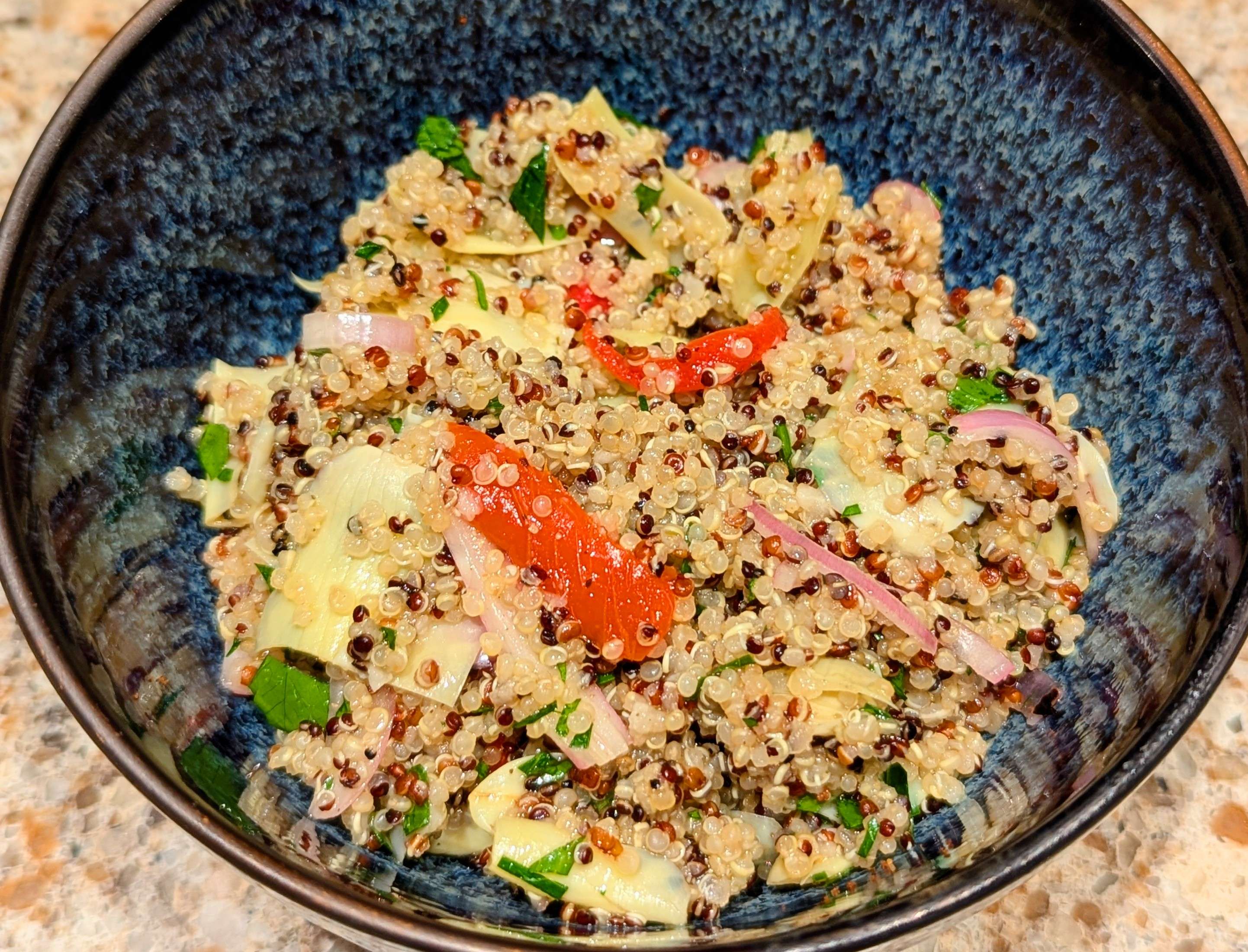 Quinoa w/ Marinated Artichokes & Peppers