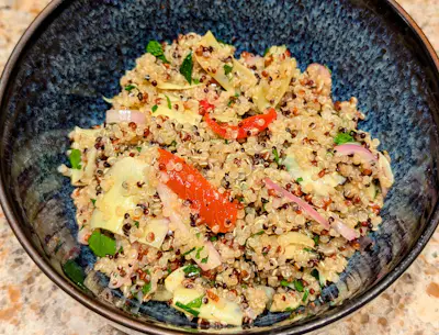 Quinoa w/ Marinated Artichokes & Peppers
