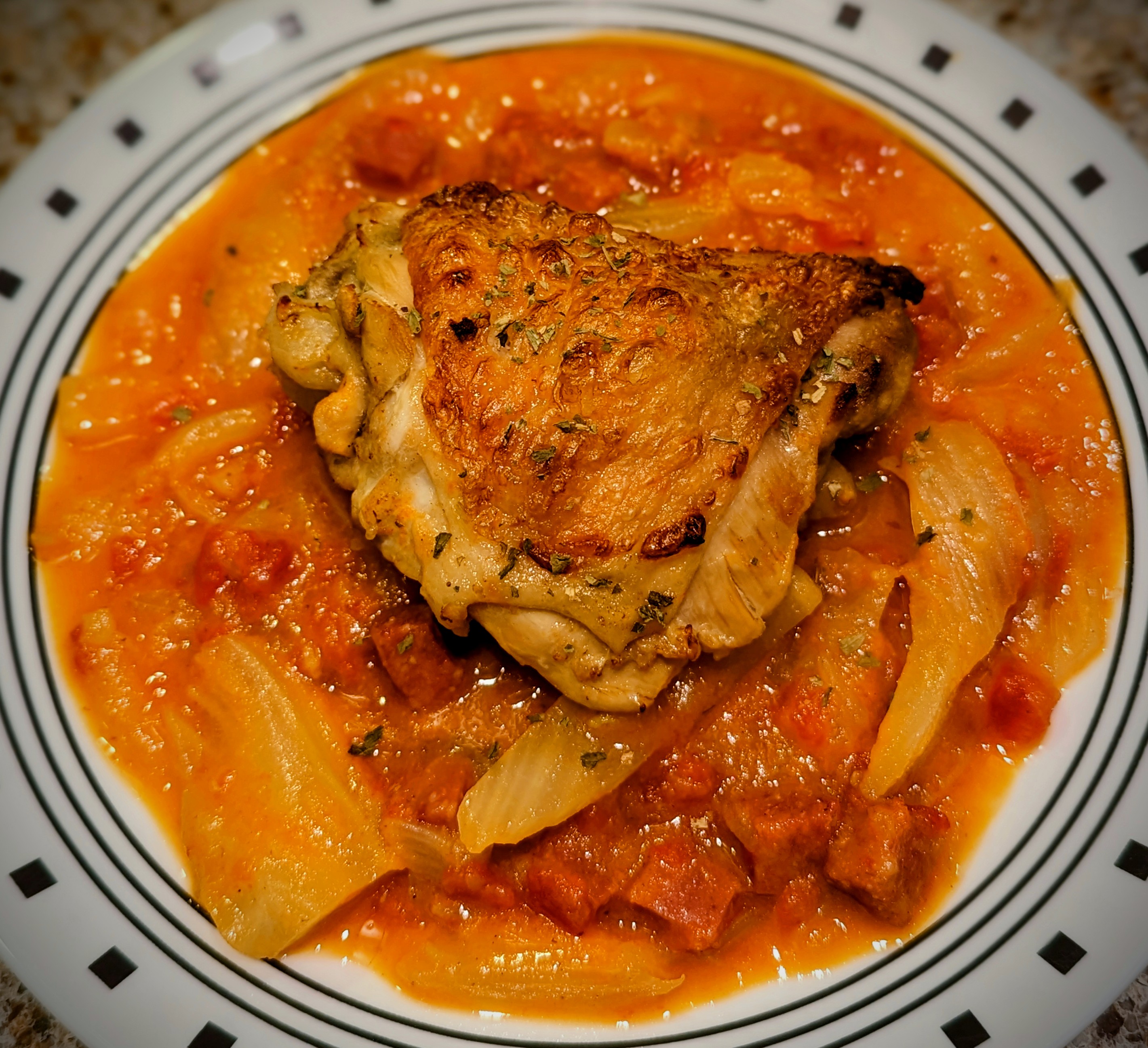 Chicken Thighs w/ Salami & Fennel