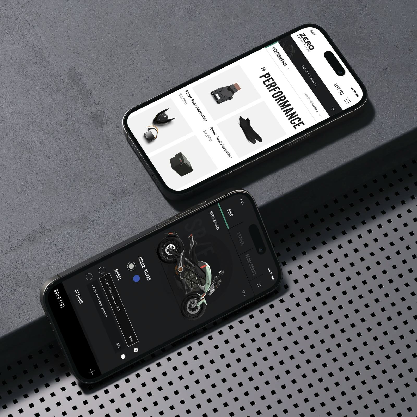 Two phones with the Zero website displayed.