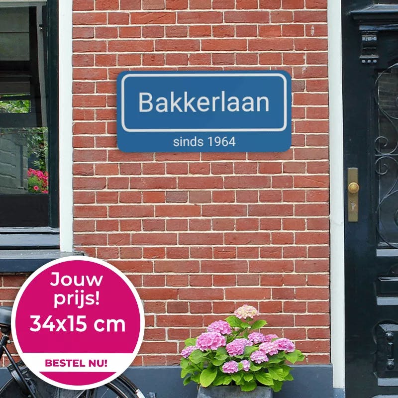 Straatnaambord 34x15