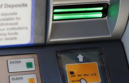 An ATM card reader.