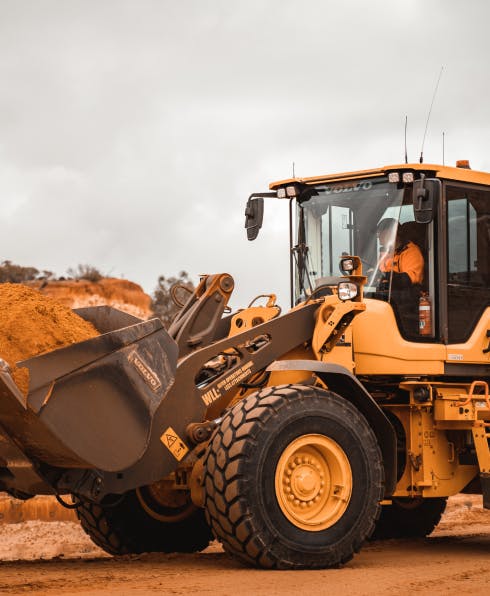 Man driving a cat pillar