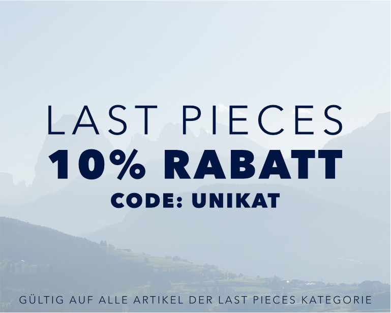 spare 10% auf alle artikel der last pieces kategorie mit dem code: unikat