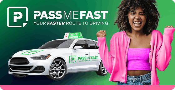 PassMeFast branded car and joyful girl