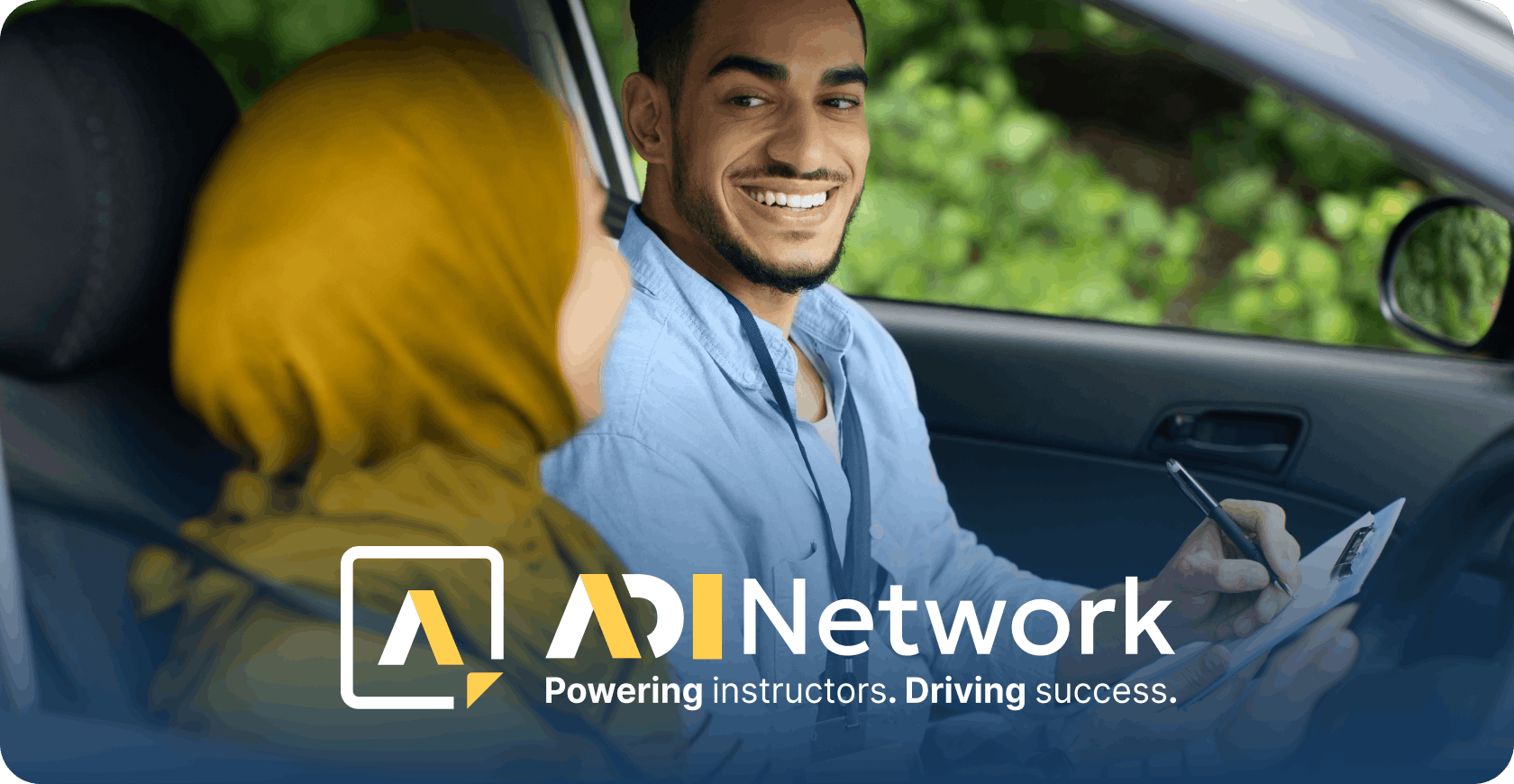 Driving Instructor with Learner in Car