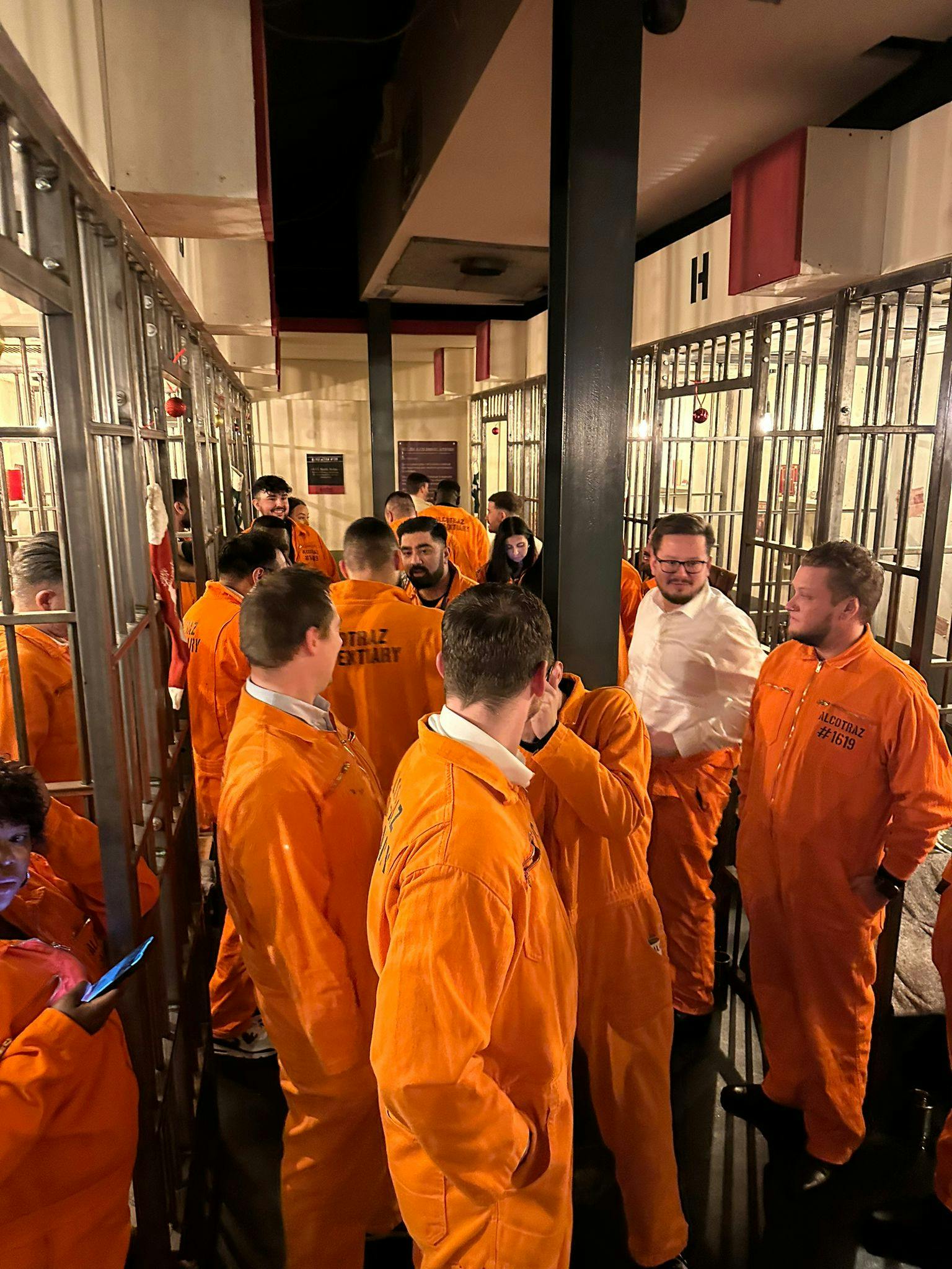 Teammates at Alcotraz Christmas Party 2023