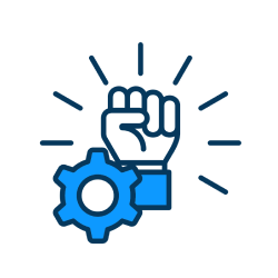 hand with a screw flat vector icon