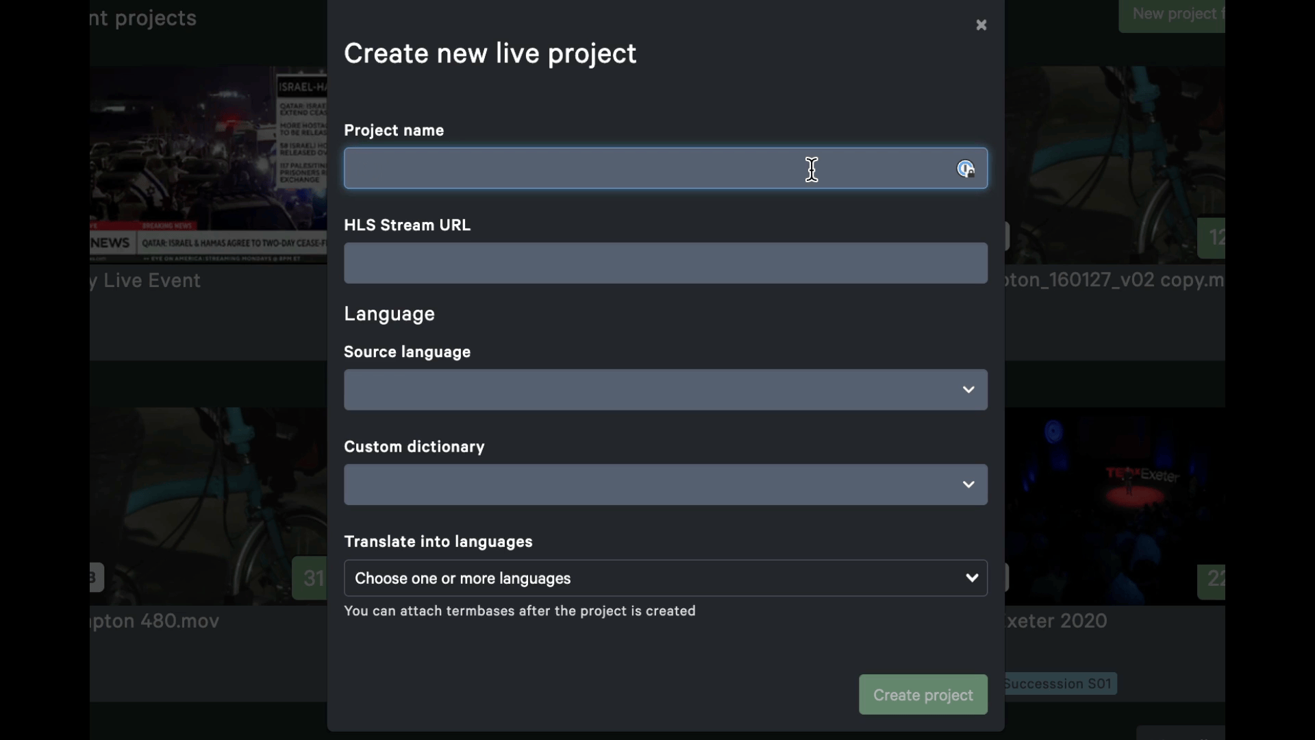 GIF showing CaptionHub Live
