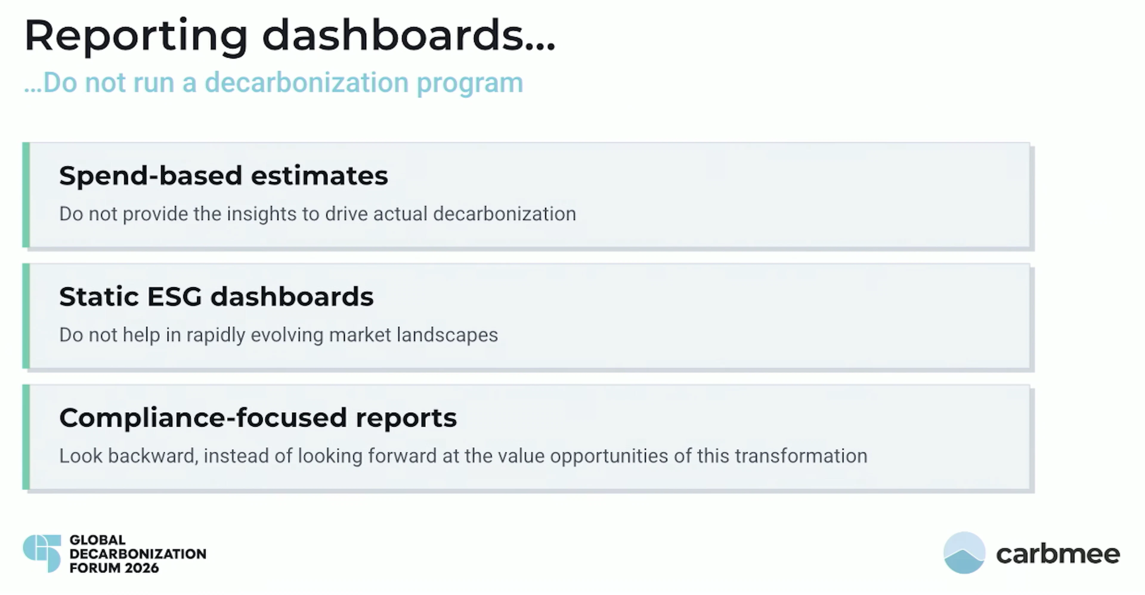 reporting dashboard dont
