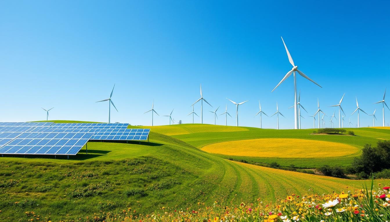 renewable energy infrastructure representing the United States' shift towards a low-carbon economy.