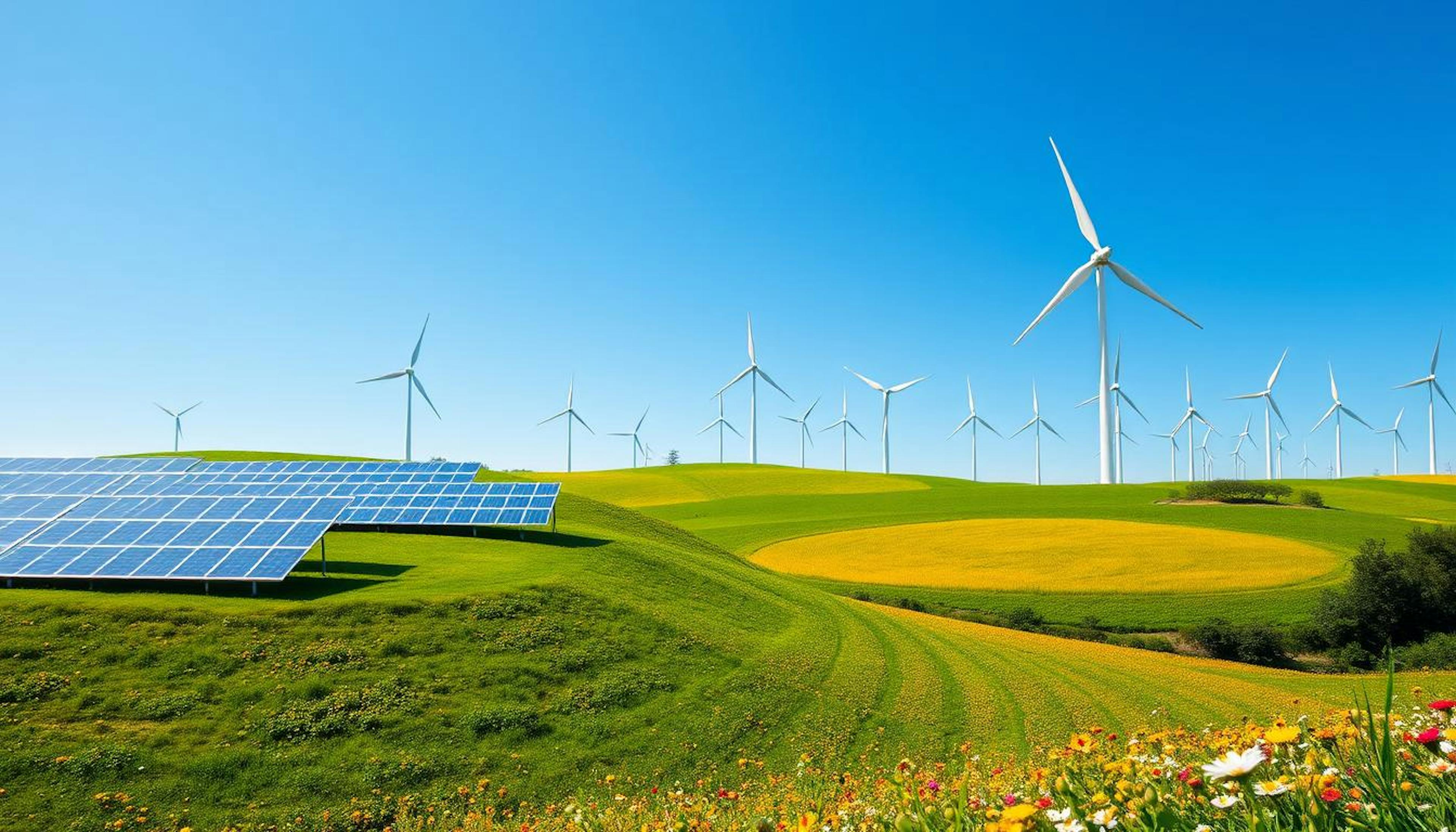 renewable energy infrastructure representing the United States' shift towards a low-carbon economy.