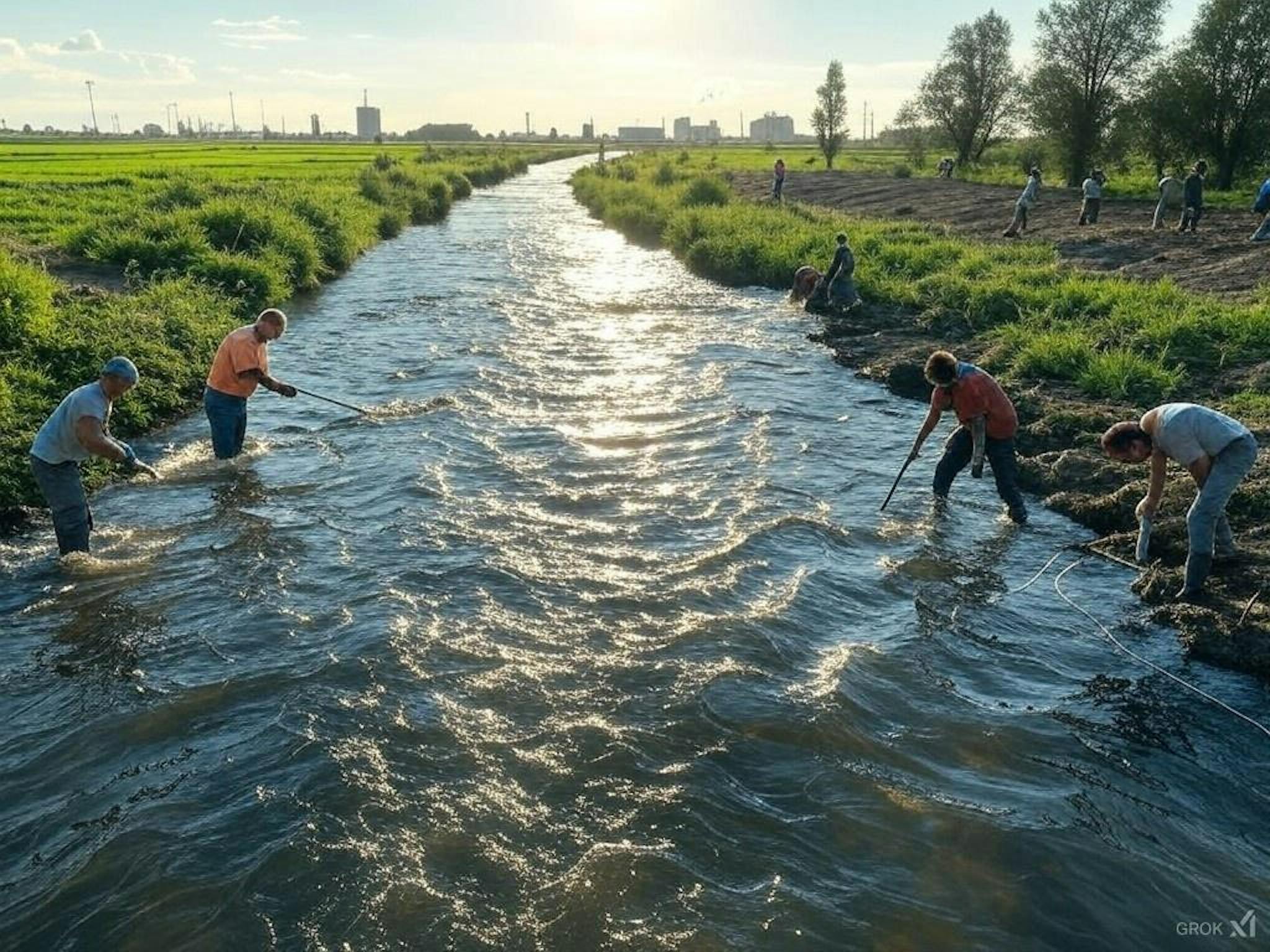 A European Union-led initiative focuses on sustainable water quality enhancement by 2030, featuring clean water, eco-friendly agriculture, and pollution control.