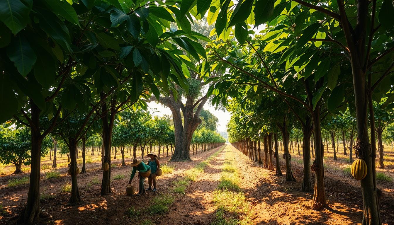 Cocoa farming supports millions of livelihoods but faces challenges such as low farmer incomes, ageing plantations, and supply chain complexities.
