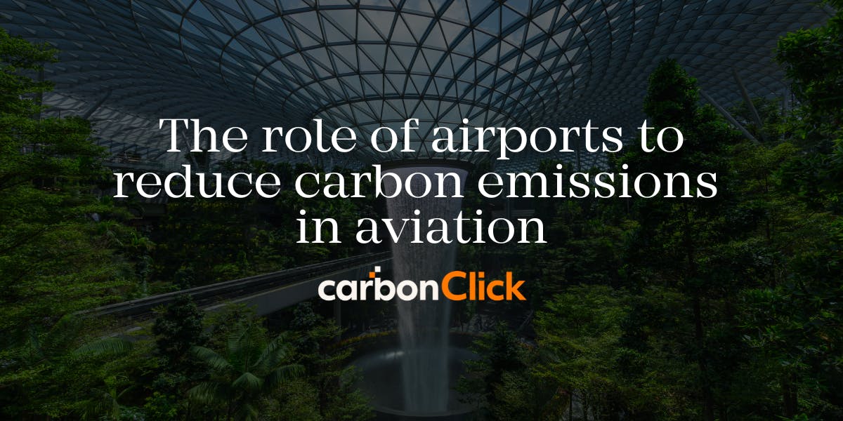 Waterfall in an airport surrounded by trees with the article title layered over the top