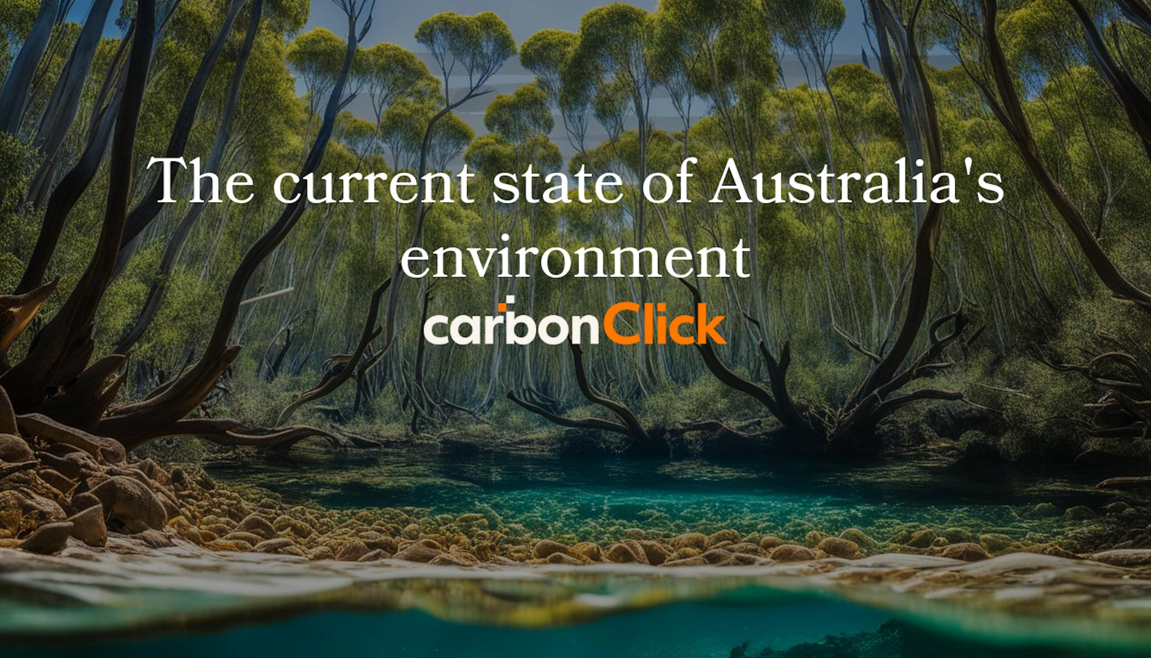 A map of Australia highlighting areas of biodiversity loss and habitat destruction, with overlays of extreme weather events and climate impact indicators.