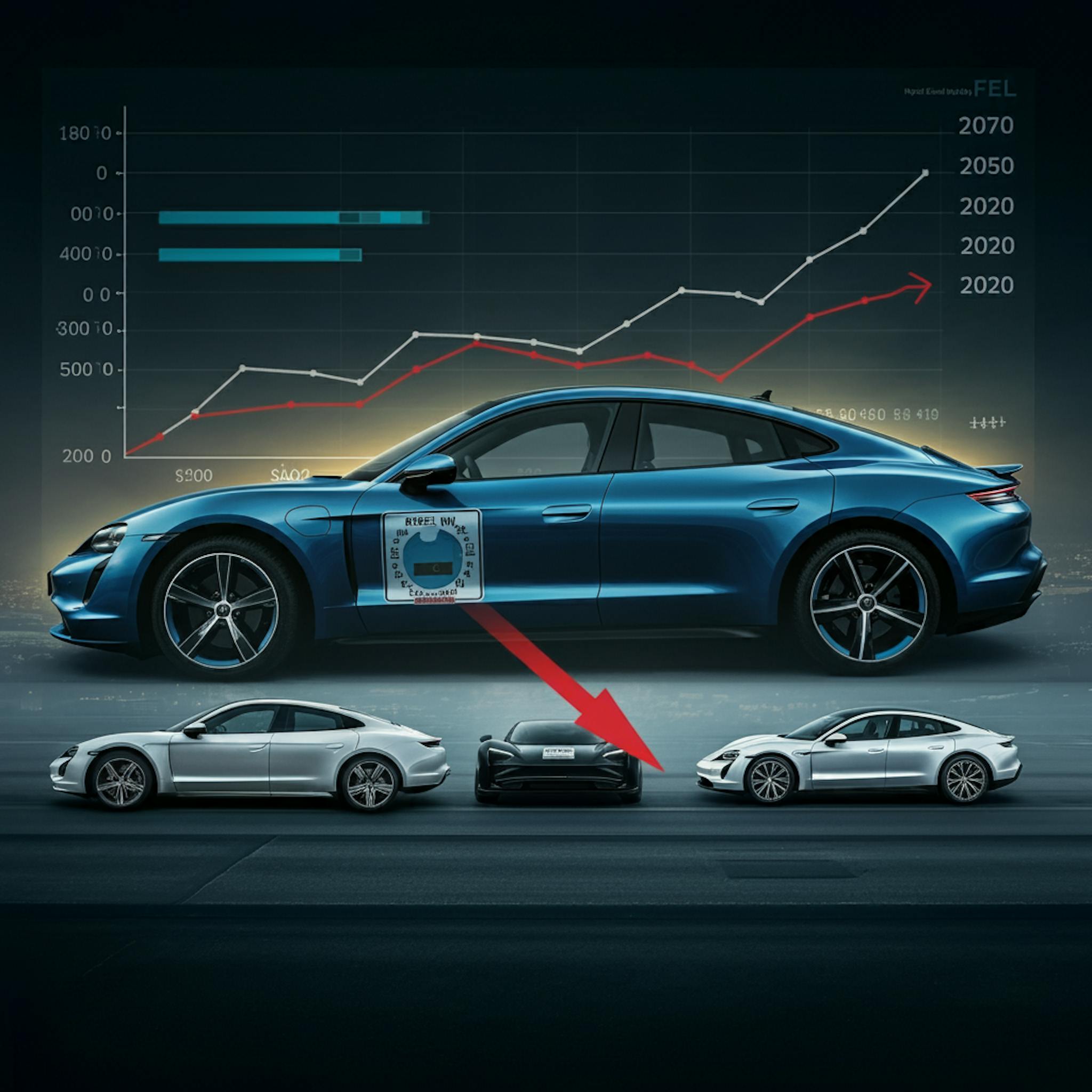 Image showing the decline in diesel vehicle sales and the rise of electric and hybrid cars following the NOx emissions scandal.