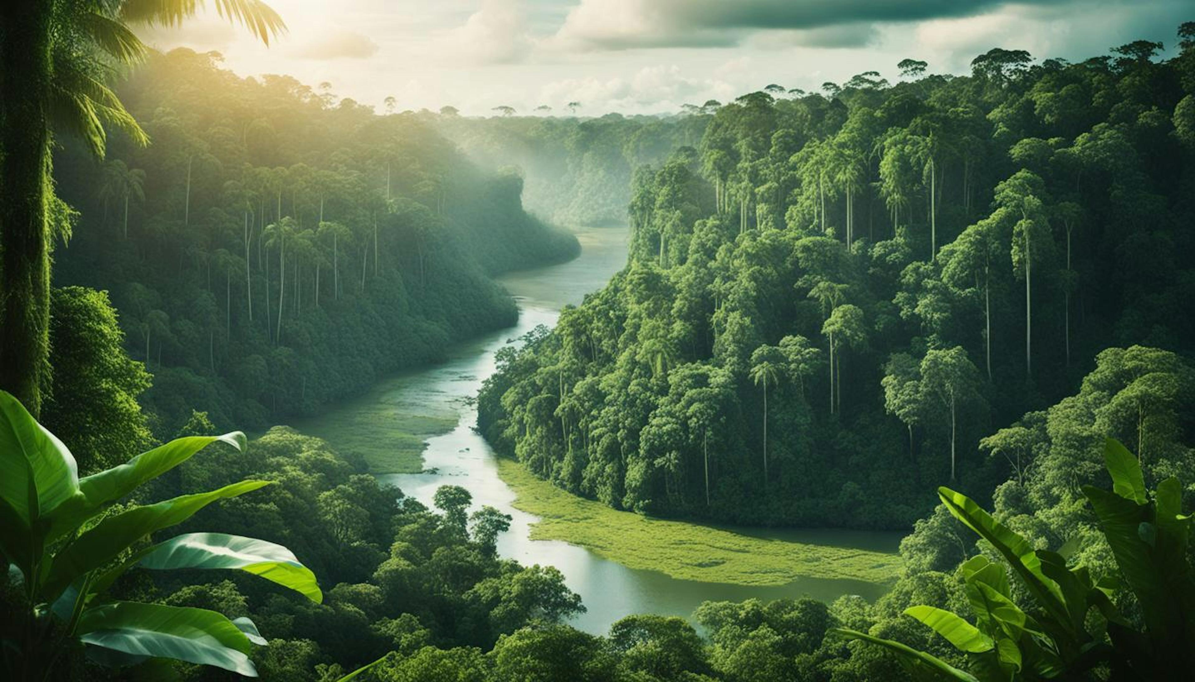 Vibrant Amazon Rainforest with reforestation efforts and Indigenous communities, highlighting hopeful conservation actions and future challenges.