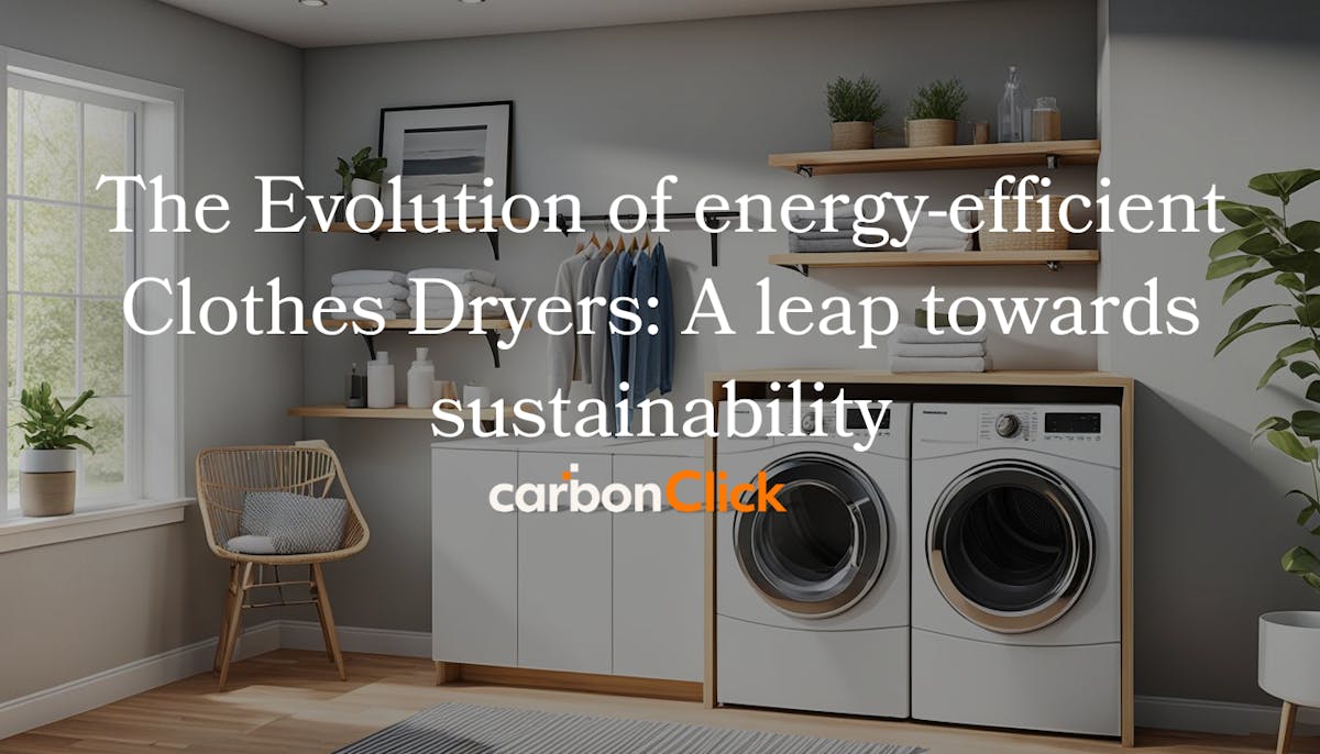 Modern, energy-efficient clothes dryer in a sleek, eco-friendly laundry room with natural light and sustainable design elements.