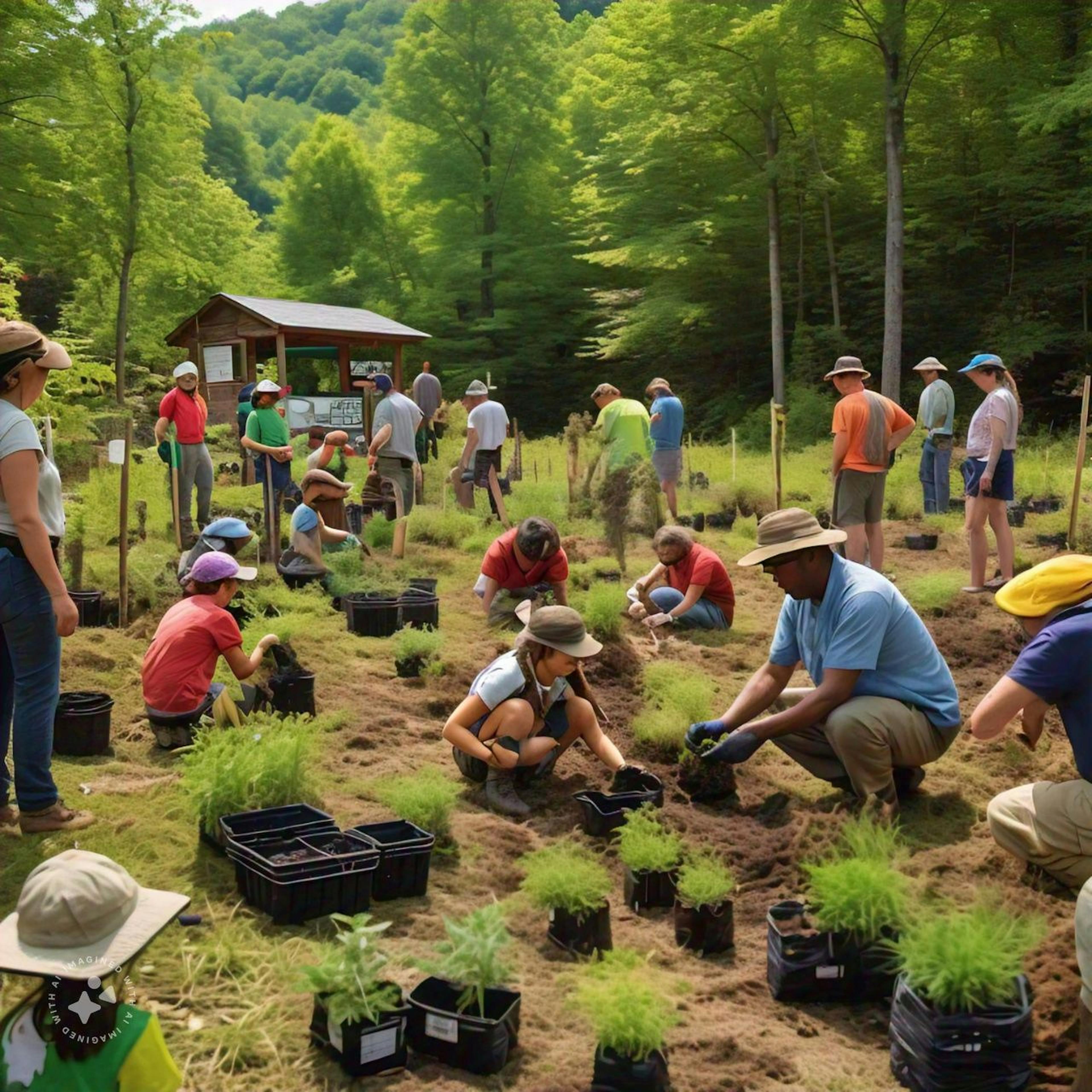 Community members and conservationists collaborate in cultivating native Appalachian woodland botanicals, combining educational programmes with sustainable practices to preserve natural heritage.