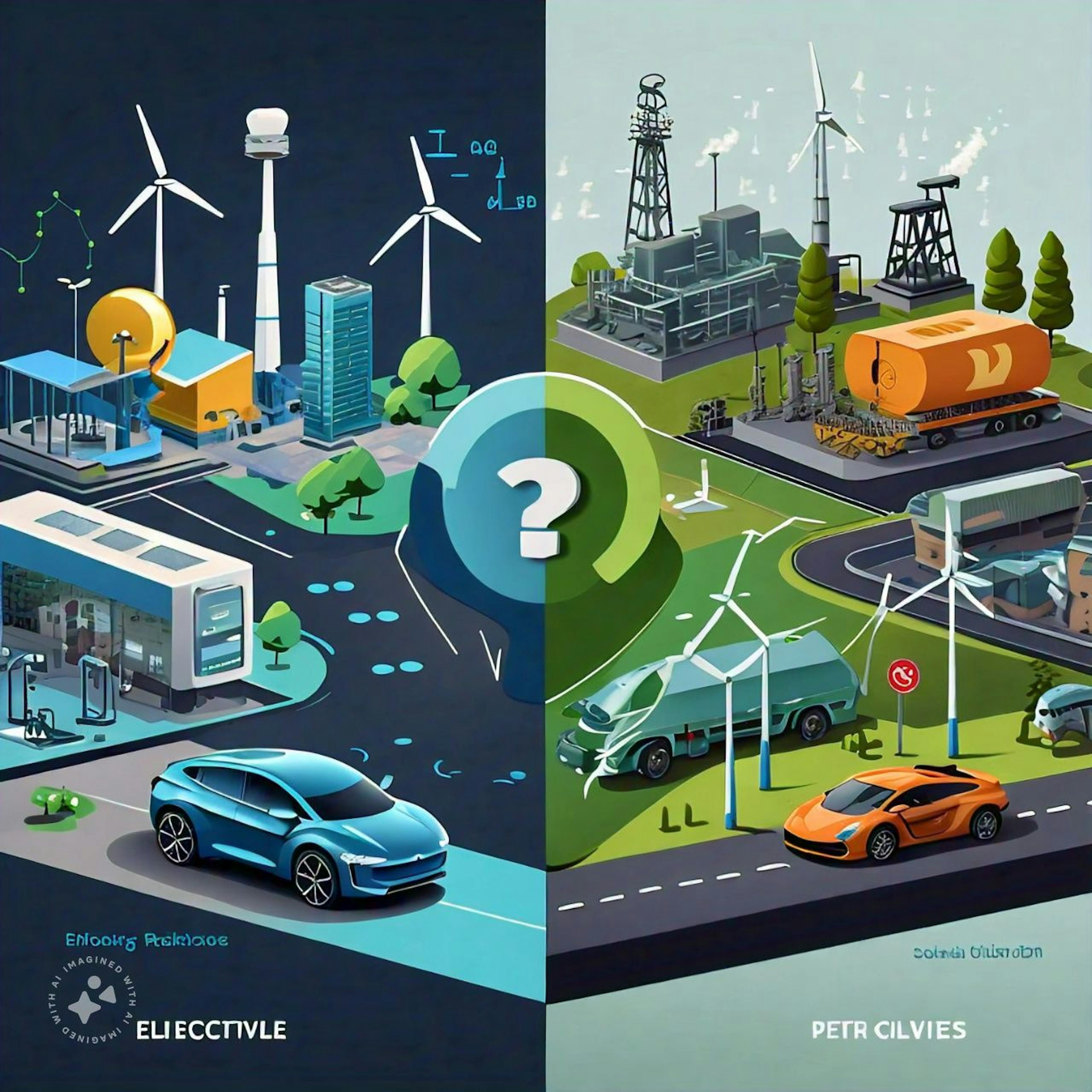 Lifecycle comparison of electric and petrol vehicles, showing emissions from production to operation.