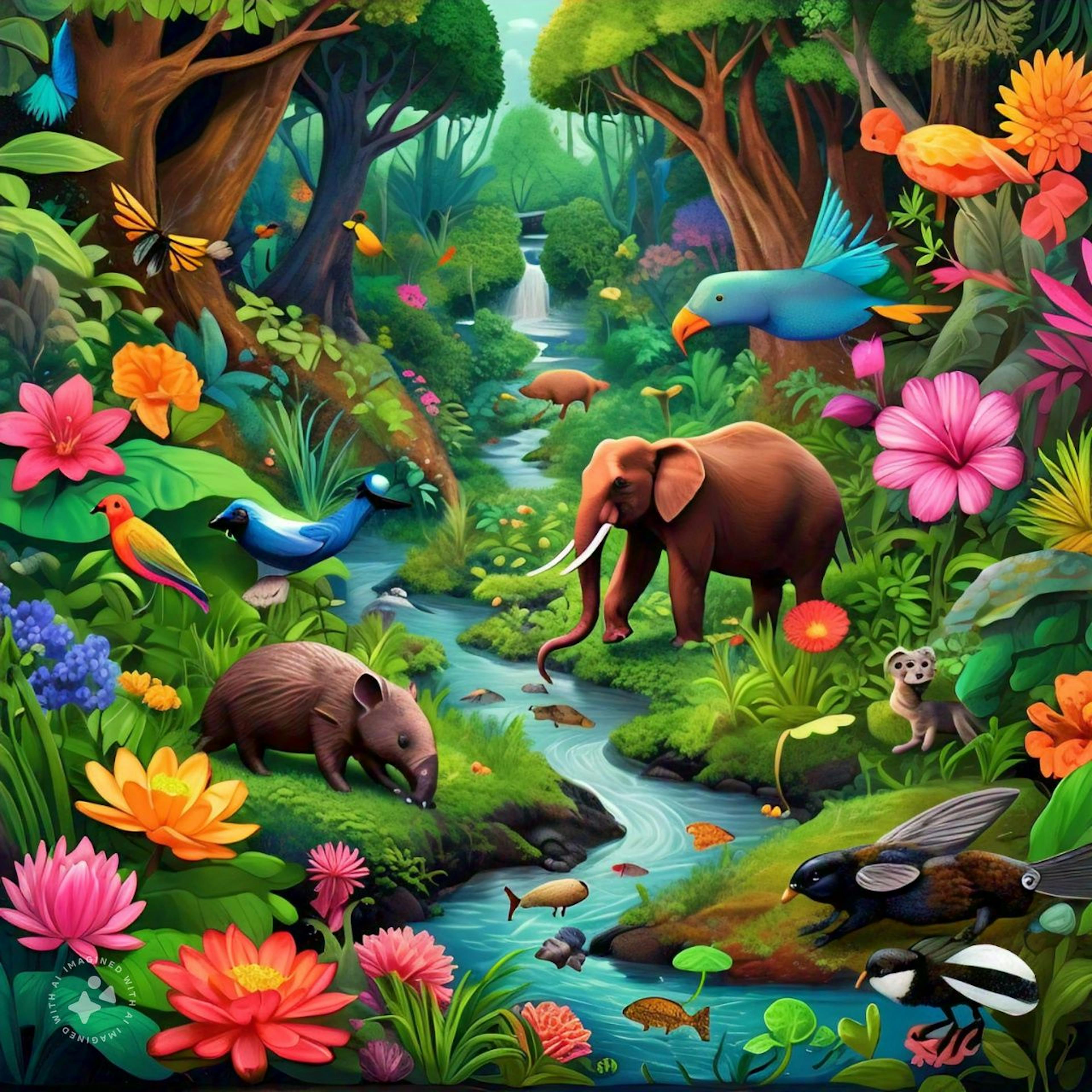 Vibrant ecosystem showcasing rich biodiversity, interconnected species, and vital ecological processes supporting ecosystem stability and resilience.