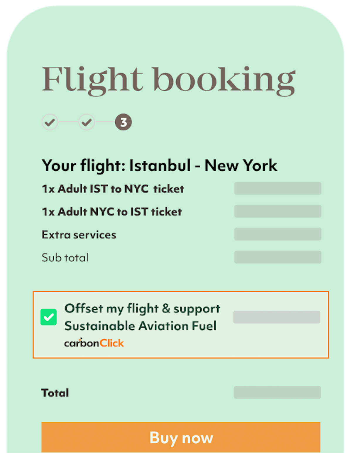 Flight booking example of an integrated solution - graphic