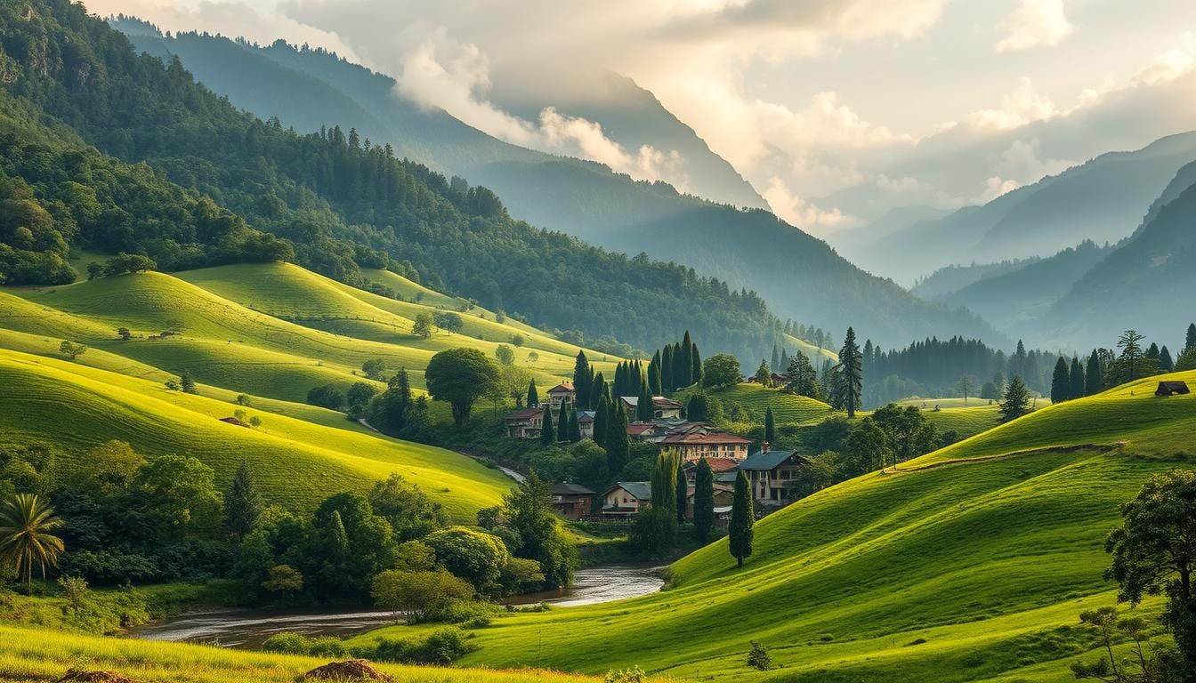 Travellers learning traditional farming from Indigenous communities, supporting reforestation and cultural preservation.