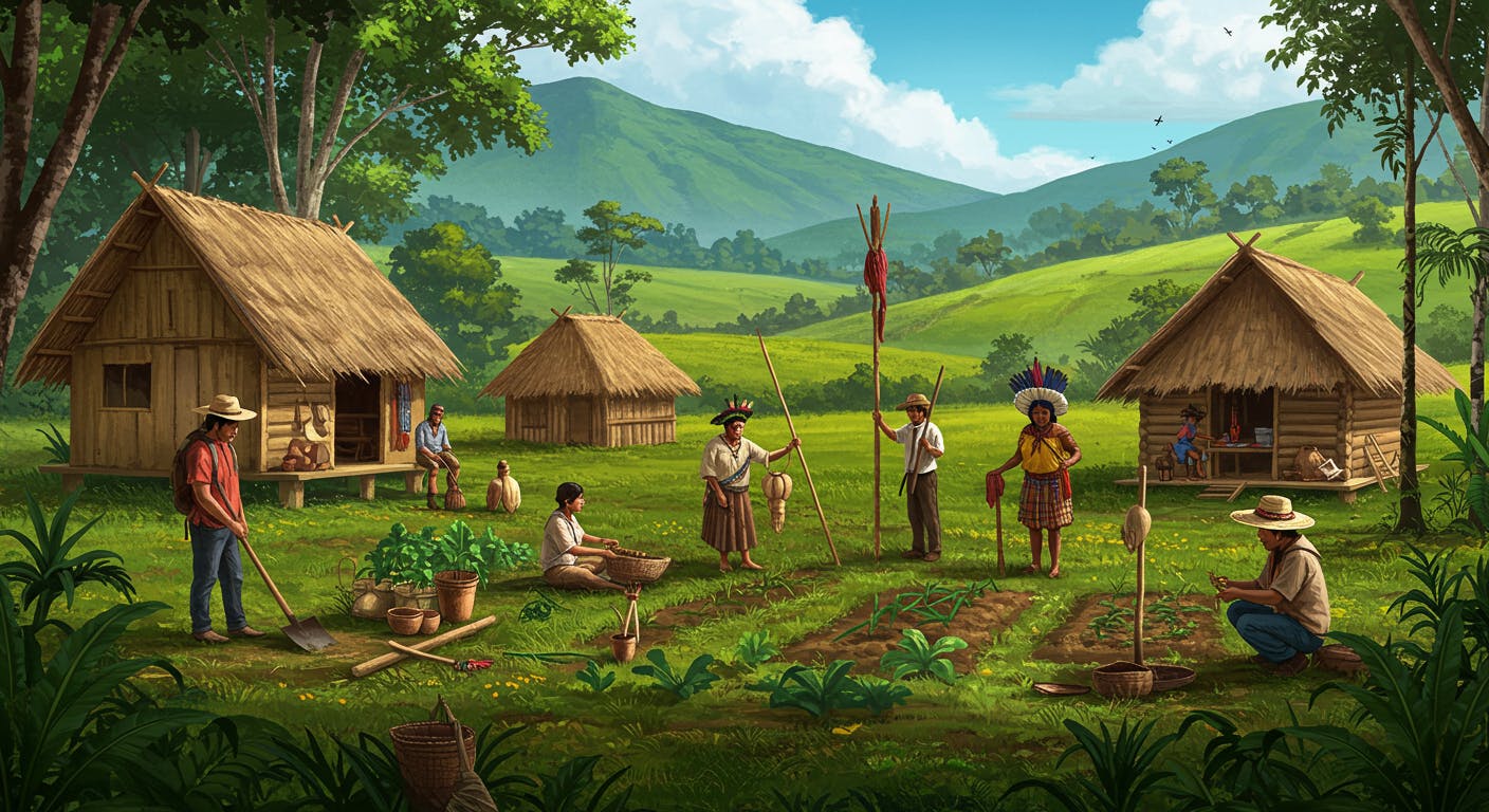 Visitors engaging in traditional farming workshops with Indigenous communities, supporting conservation efforts and cultural preservation in a small, biodiverse destination.